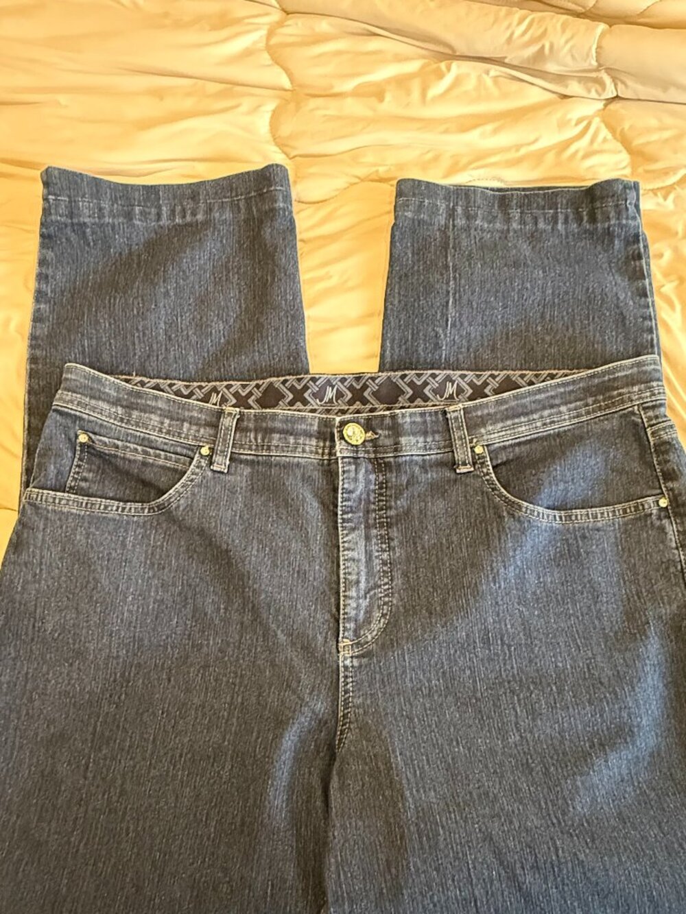 Straight Leg Dark Blue Wash Denim Jeans Size 18 - Picture 7 of 8